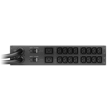 APC Netshelter Rack Automatic Transfer Switch, 2U, 32A, 230V, 2 IEC 309 IN, 16 C13, 2 C19 OUT, 50/60 Hz | AP4424A